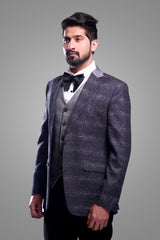 3PC SUIT WITH SILK WOOL CHECK JACKET Ajjay-Mehrra