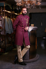 INDO-WESTERN IN ANGRAKHA DESIGN WITH PLEATS Ajjay-Mehrra