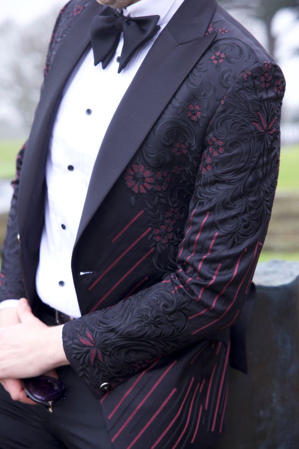 Tuxedo decked up with floral and geometrical patterns