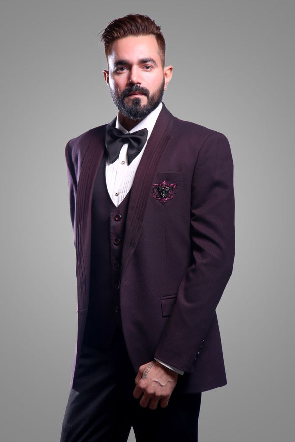 3 PC SUIT WITH PINTUX EFFECT Ajjay-Mehrra