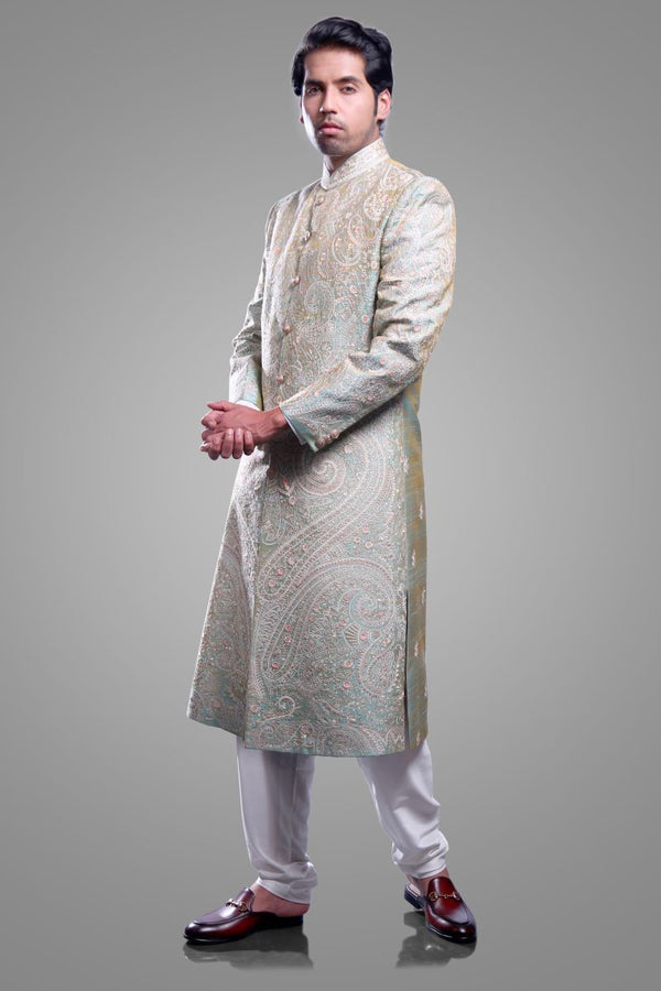 MATKA SILK SHERWANI WITH BOTTOM Ajjay-Mehrra