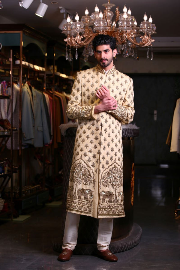 SHERWANI WITH DAPKA EMBELISHMENTS Ajjay-Mehrra