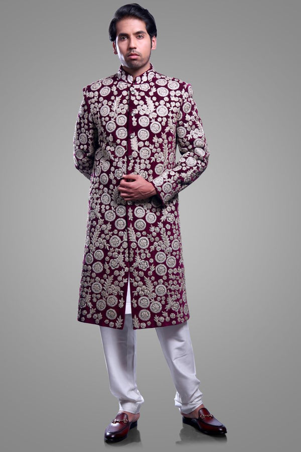 VELVET SHERWANI WITH BOTTOM Ajjay-Mehrra